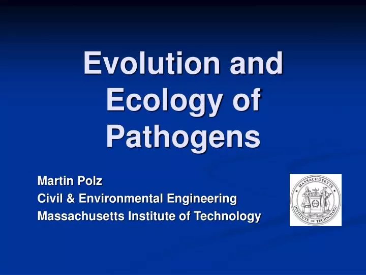 evolution and ecology of pathogens
