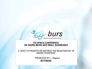 ITD AFRICA CONFERENCE ON TAXING MICRO AND SMALL BUSINESSES
