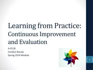 Learning from Practice: Continuous Improvement and Evaluation
