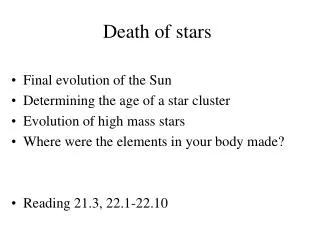 Death of stars