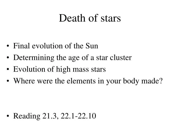death of stars
