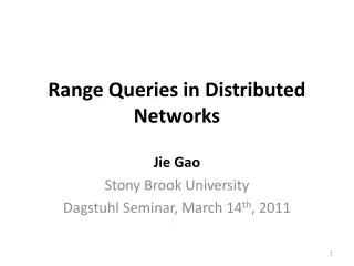 Range Queries in Distributed Networks
