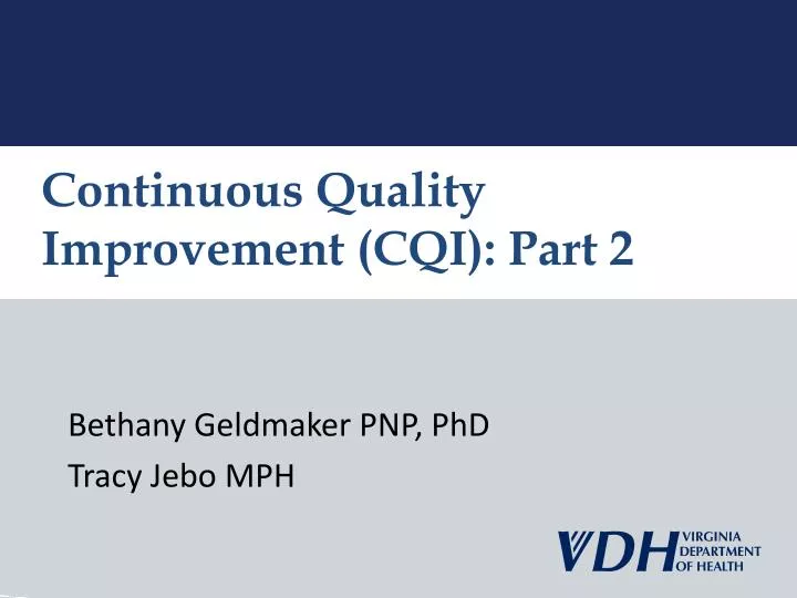 continuous quality improvement cqi part 2