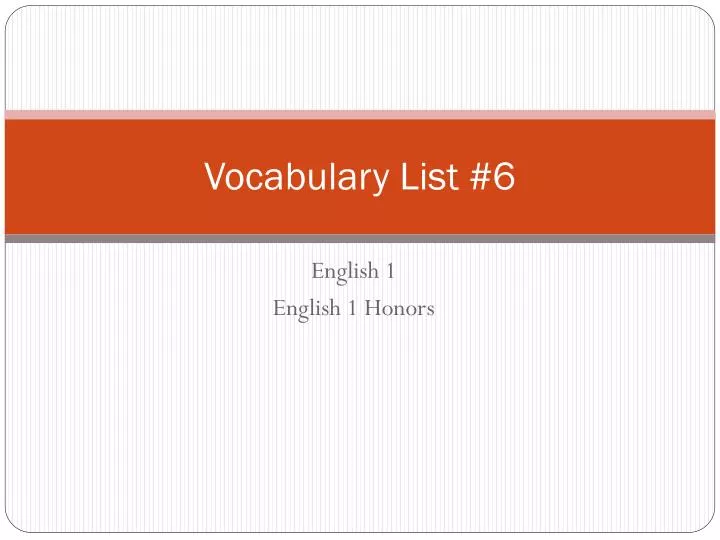 vocabulary list 6