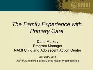 The Family Experience with Primary Care