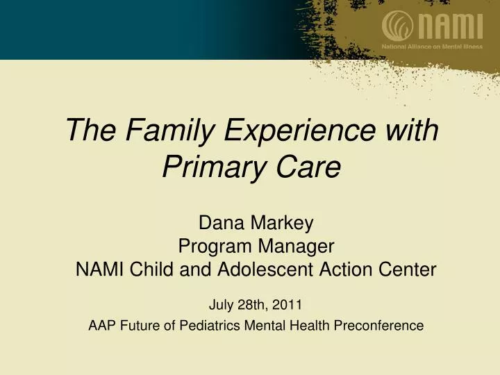 the family experience with primary care