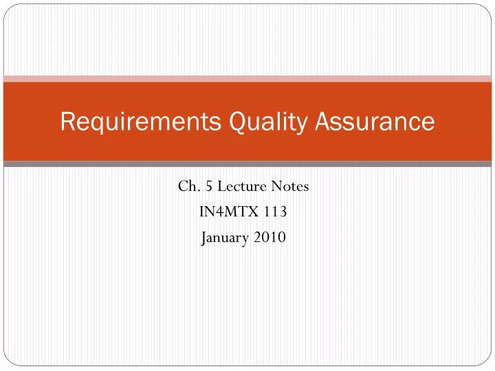 requirements quality assurance