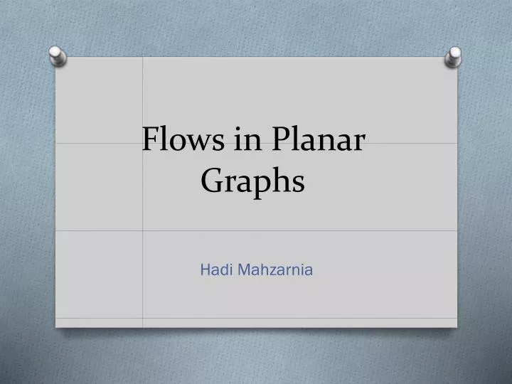flows in planar graphs