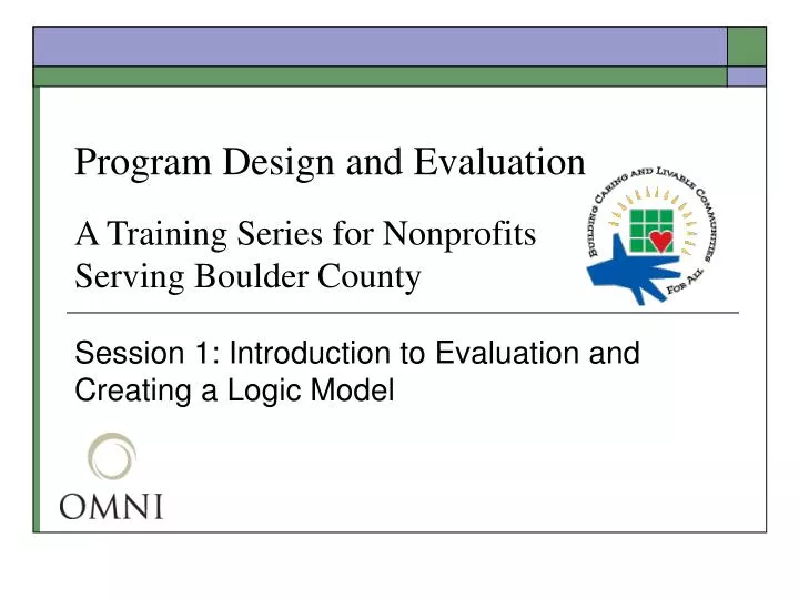 program design and evaluation a training series for nonprofits serving boulder county