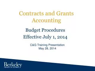 Contracts and Grants Accounting