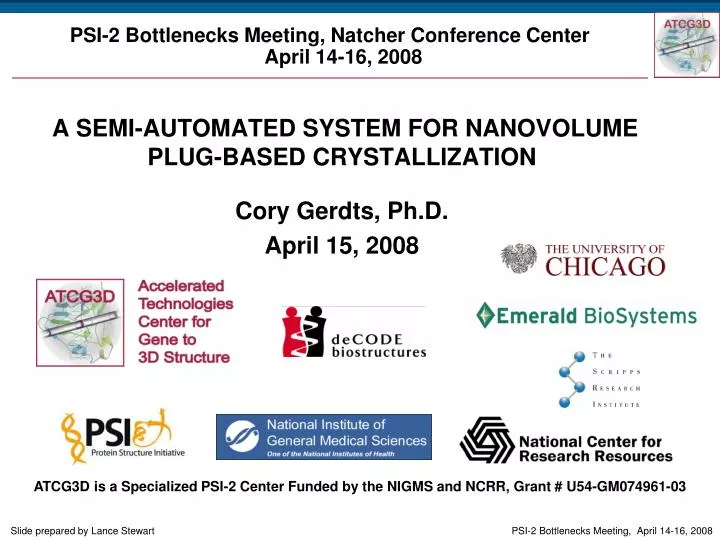 a semi automated system for nanovolume plug based crystallization