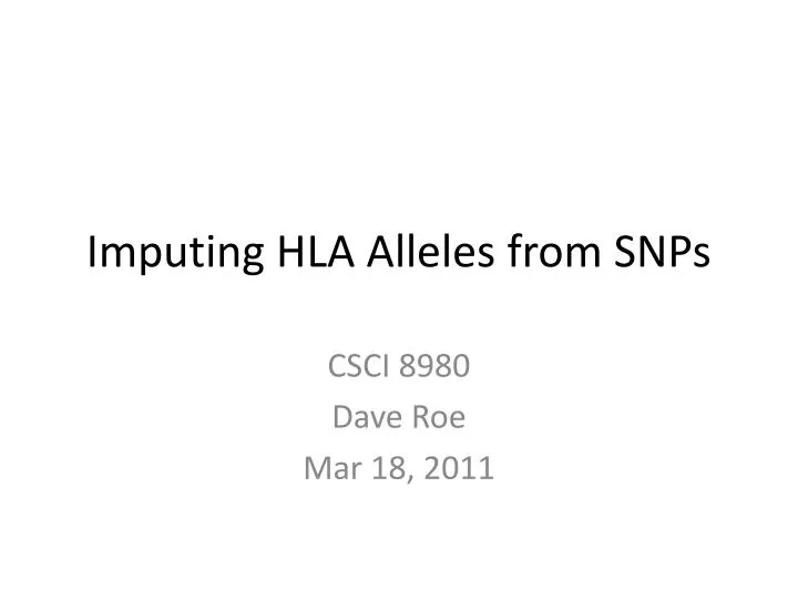 imputing hla alleles from snps