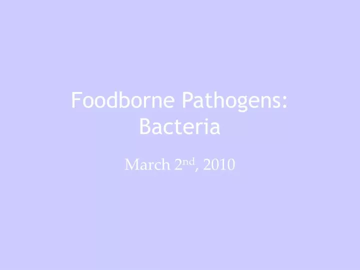 foodborne pathogens bacteria