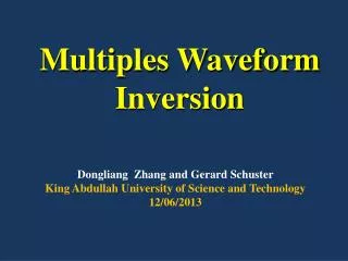 Multiples Waveform Inversion