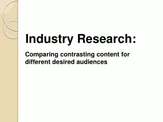 Industry Research: