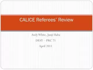 CALICE Referees’ Review