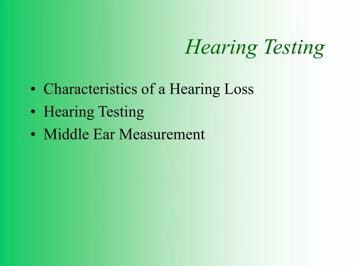 hearing testing