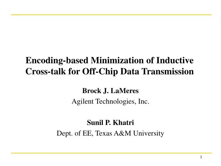 encoding based minimization of inductive cross talk for off chip data transmission
