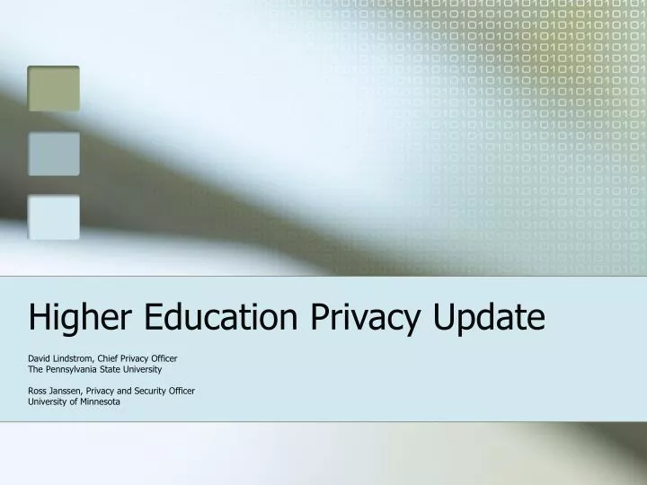 higher education privacy update