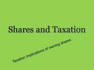 Shares and Taxation