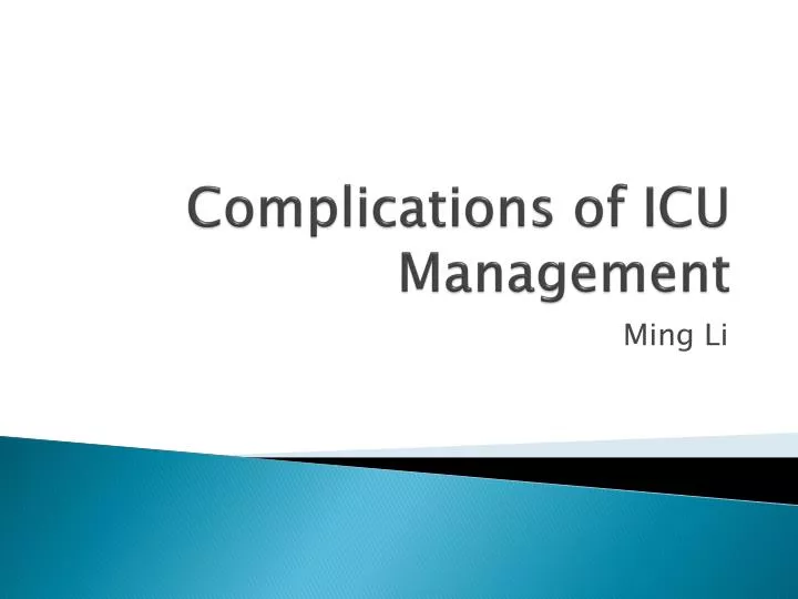 complications of icu management