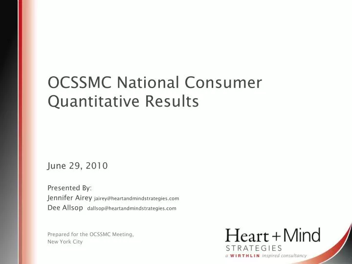 ocssmc national consumer quantitative results