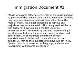 Immigration Document #1