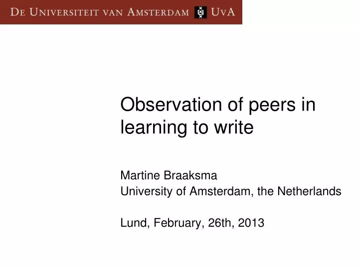 observation of peers in learning to write
