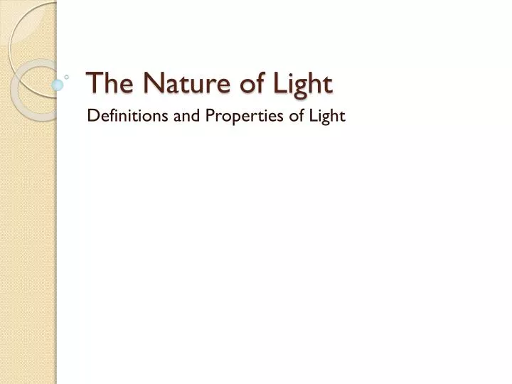 the nature of light