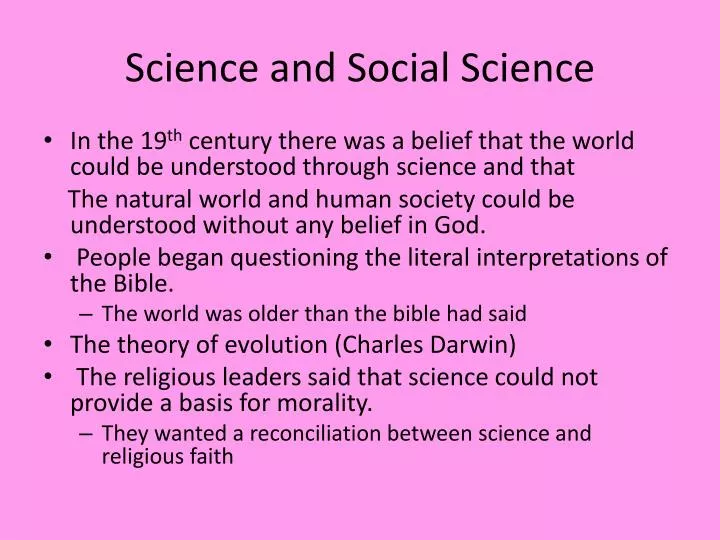science and s ocial science
