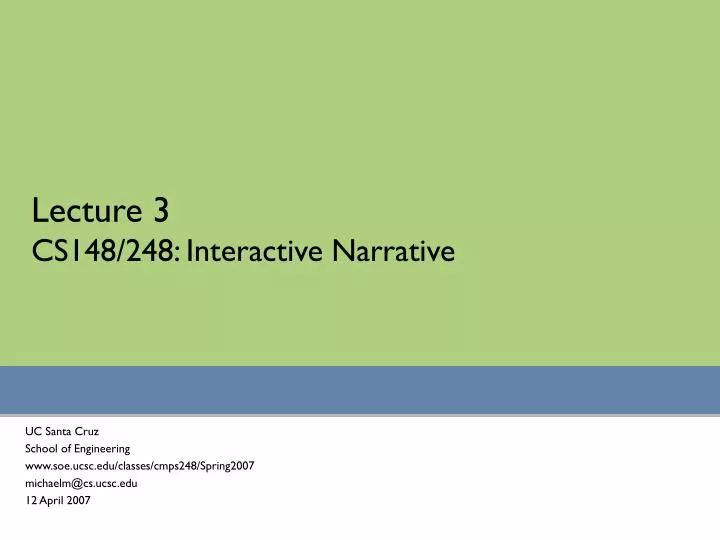lecture 3 cs148 248 interactive narrative