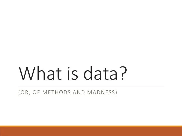 what is data