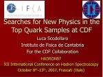 Searches for New Physics in the Top Quark Samples at CDF