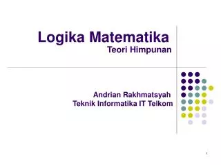 PPT - LOGIKA MATEMATIKA PowerPoint Presentation, Free Download - ID:4242514