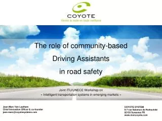 The role of community-based Driving Assistants in road safety