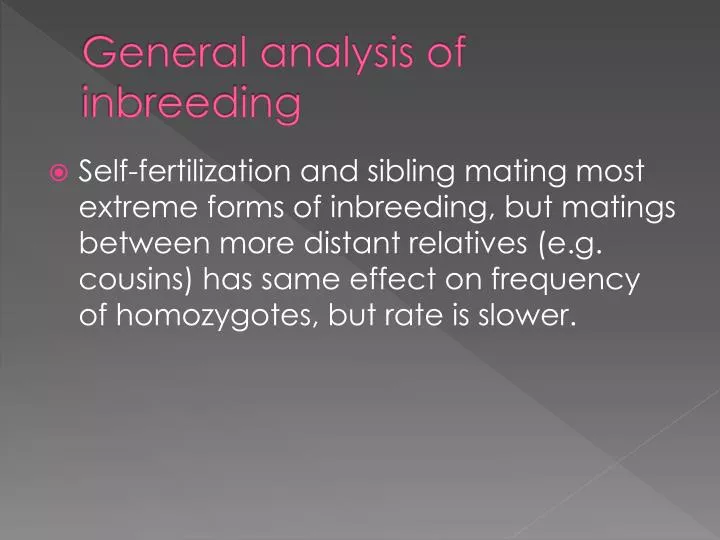general analysis of inbreeding