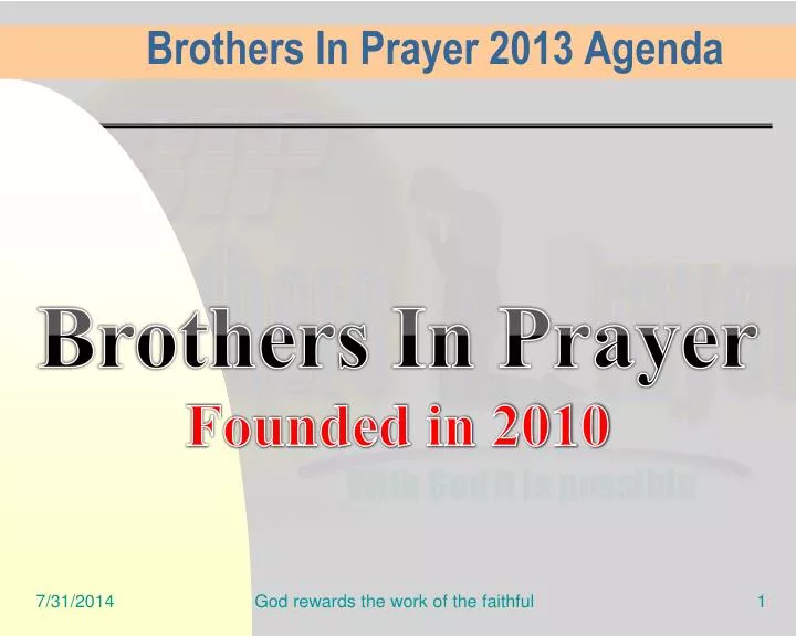 brothers in prayer 2013 agenda