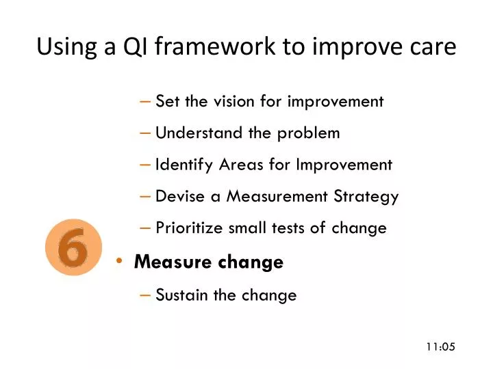 using a qi framework to improve care