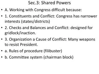 Sec.3: Shared Powers
