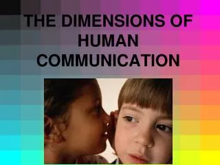 THE DIMENSIONS OF HUMAN COMMUNICATION