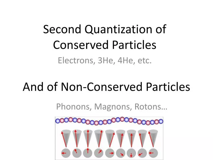 second quantization of conserved particles