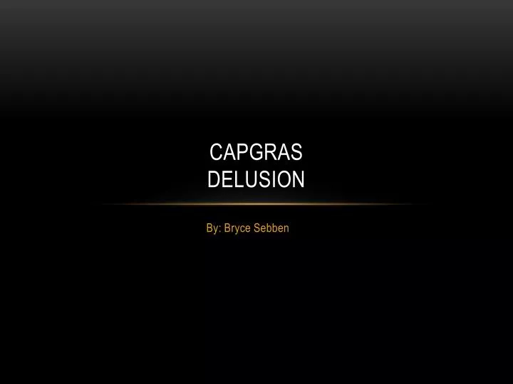 capgras delusion
