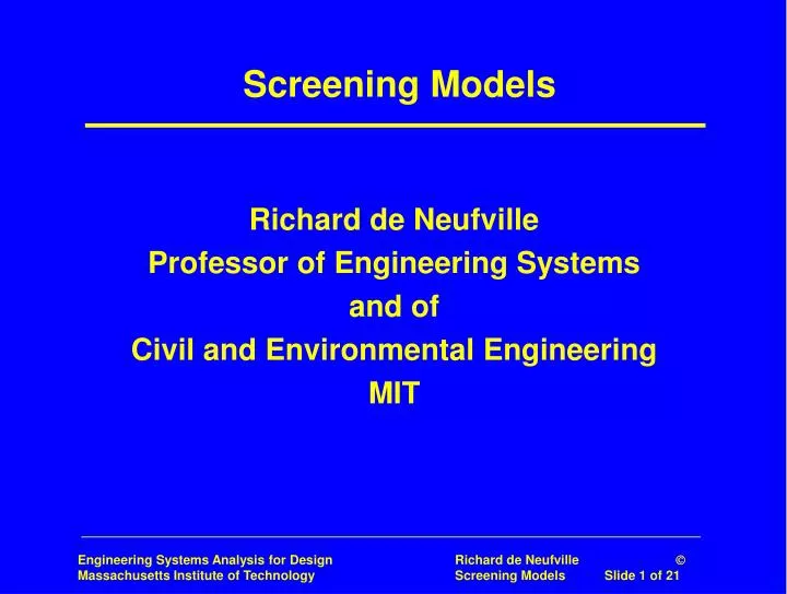 screening models