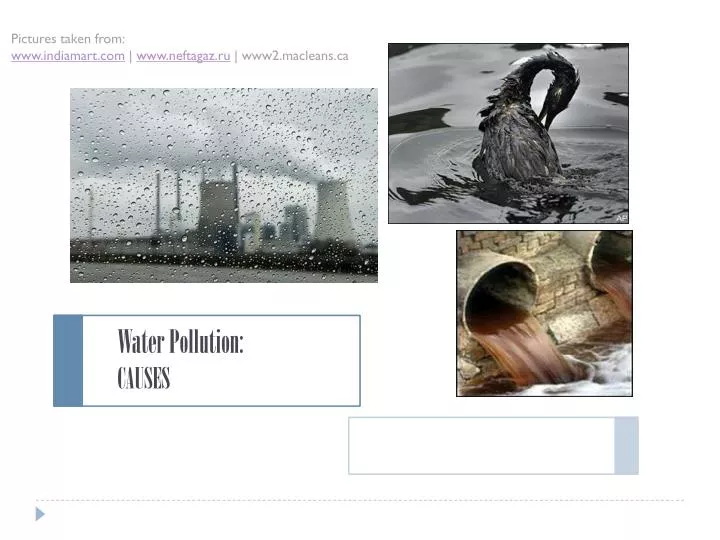 water pollution causes