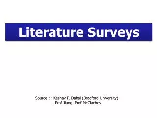 Literature Surveys