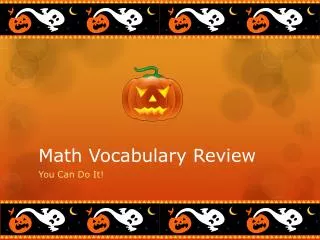 Math Vocabulary Review