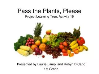 Pass the Plants, Please Project Learning Tree: Activity 16