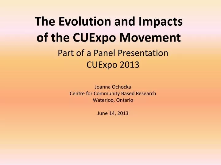 the evolution and impacts of the cuexpo movement