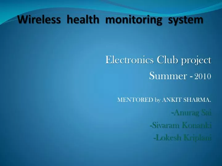 wireless health monitoring system