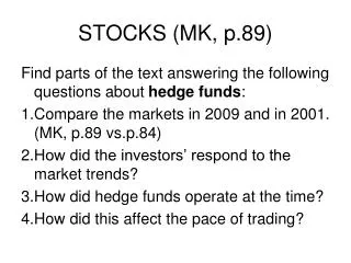STOCKS (MK, p.89)